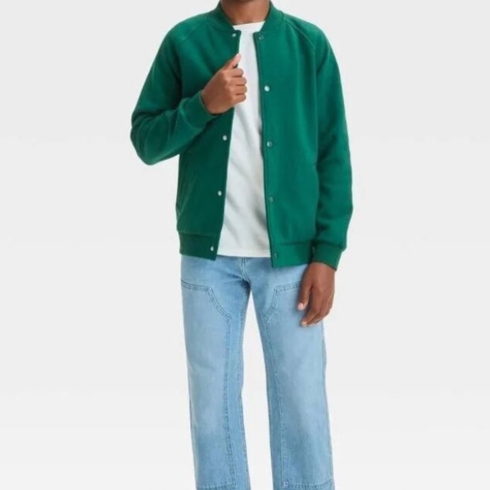 art class Forest Green Kids Bomber Varsity Style Jacket | Size XL (14)